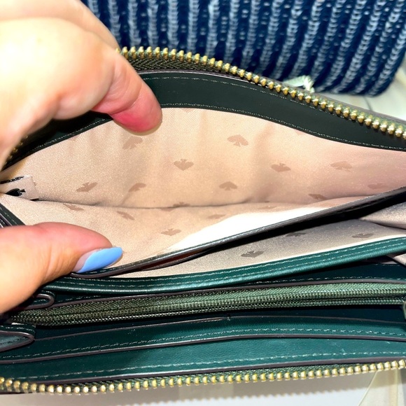 Kate Spade Bixby Place Neda Patent Leather Zip Around Wallet, Spruce Green - Picture 9 of 16